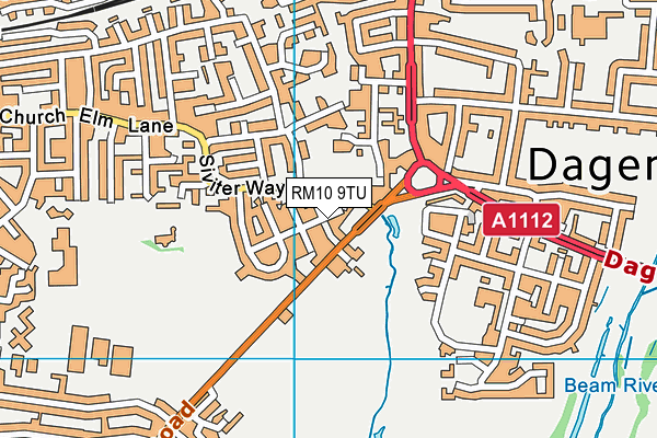 RM10 9TU map - OS VectorMap District (Ordnance Survey)