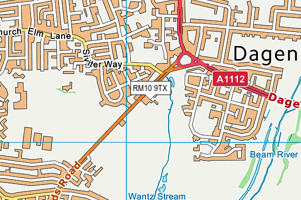 RM10 9TX map - OS VectorMap District (Ordnance Survey)