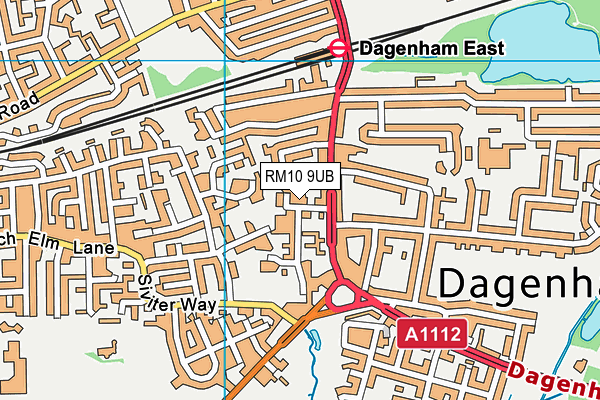 RM10 9UB map - OS VectorMap District (Ordnance Survey)