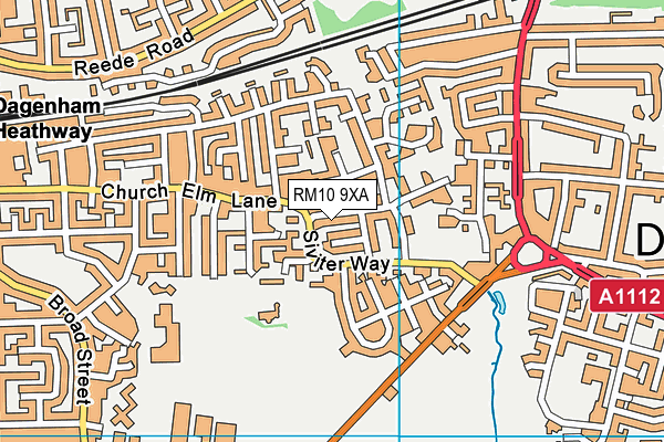 RM10 9XA map - OS VectorMap District (Ordnance Survey)