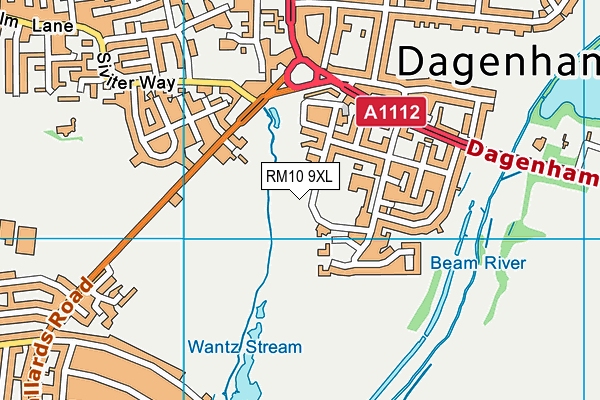 RM10 9XL map - OS VectorMap District (Ordnance Survey)