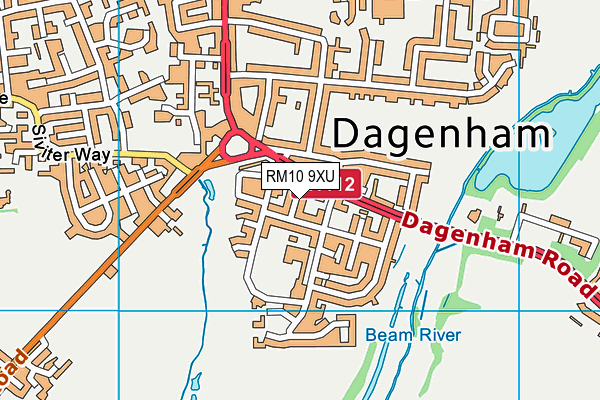 RM10 9XU map - OS VectorMap District (Ordnance Survey)