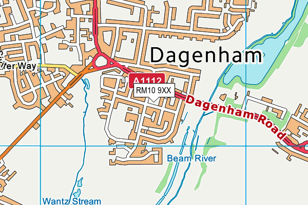 RM10 9XX map - OS VectorMap District (Ordnance Survey)