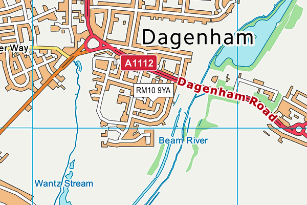 RM10 9YA map - OS VectorMap District (Ordnance Survey)