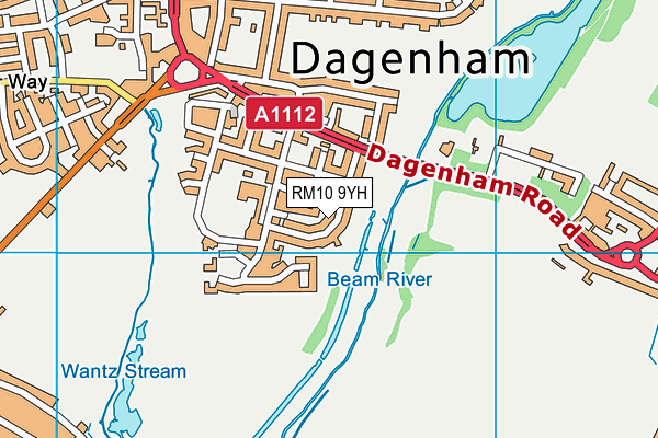 RM10 9YH map - OS VectorMap District (Ordnance Survey)