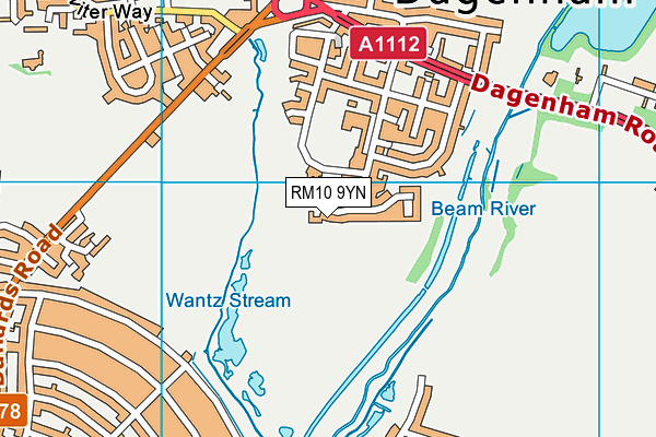 RM10 9YN map - OS VectorMap District (Ordnance Survey)