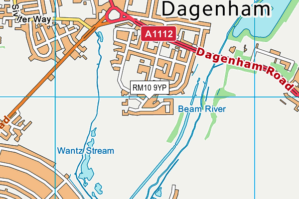 RM10 9YP map - OS VectorMap District (Ordnance Survey)