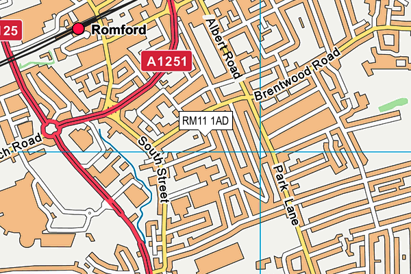 RM11 1AD map - OS VectorMap District (Ordnance Survey)