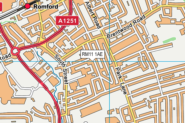 RM11 1AE map - OS VectorMap District (Ordnance Survey)
