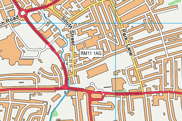 RM11 1AG map - OS VectorMap District (Ordnance Survey)