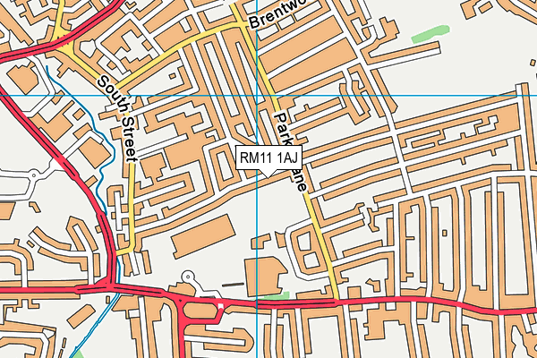 RM11 1AJ map - OS VectorMap District (Ordnance Survey)