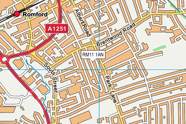 RM11 1AN map - OS VectorMap District (Ordnance Survey)