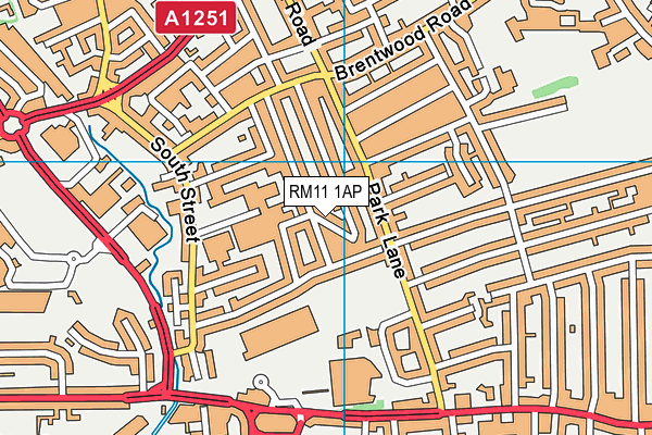 RM11 1AP map - OS VectorMap District (Ordnance Survey)