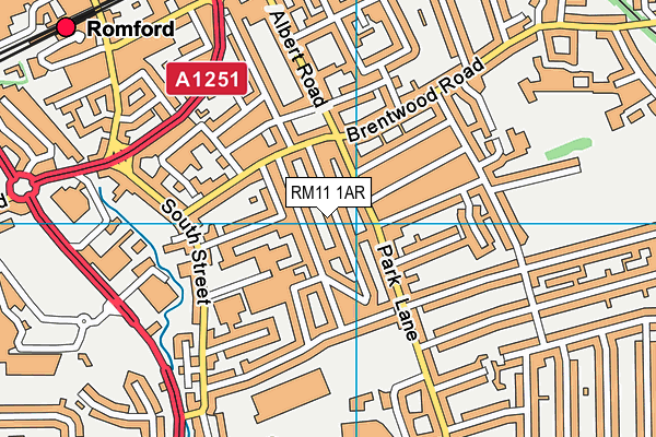 RM11 1AR map - OS VectorMap District (Ordnance Survey)