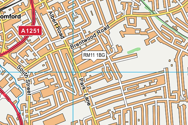 RM11 1BG map - OS VectorMap District (Ordnance Survey)