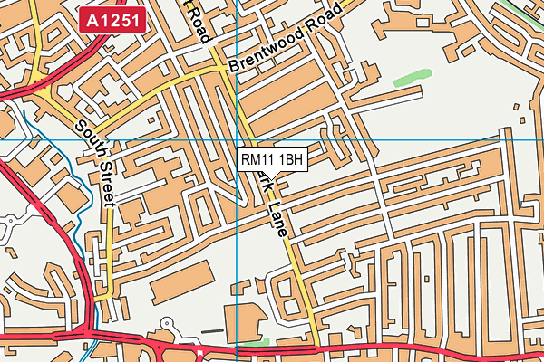 RM11 1BH map - OS VectorMap District (Ordnance Survey)