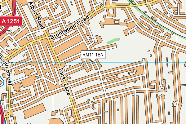 RM11 1BN map - OS VectorMap District (Ordnance Survey)