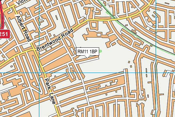 RM11 1BP map - OS VectorMap District (Ordnance Survey)