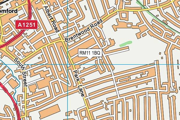 RM11 1BQ map - OS VectorMap District (Ordnance Survey)