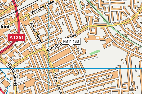 RM11 1BS map - OS VectorMap District (Ordnance Survey)