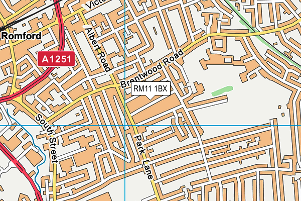 RM11 1BX map - OS VectorMap District (Ordnance Survey)