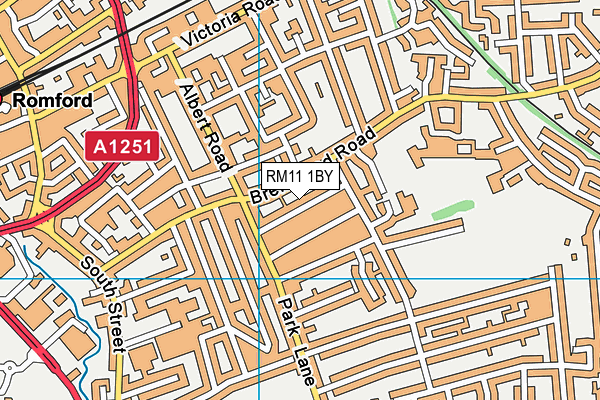 RM11 1BY map - OS VectorMap District (Ordnance Survey)