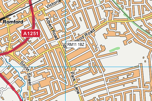 RM11 1BZ map - OS VectorMap District (Ordnance Survey)