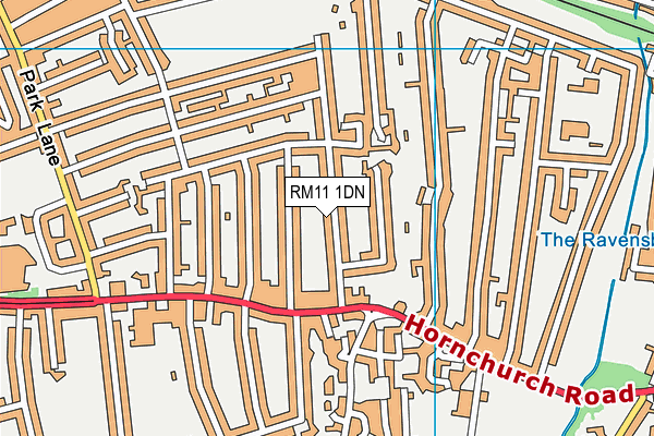 RM11 1DN map - OS VectorMap District (Ordnance Survey)