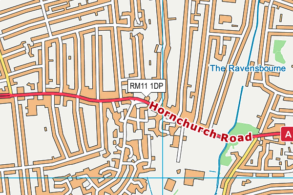 RM11 1DP map - OS VectorMap District (Ordnance Survey)