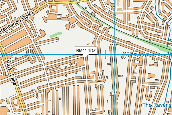 RM11 1DZ map - OS VectorMap District (Ordnance Survey)