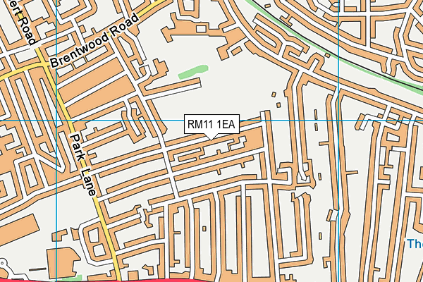 RM11 1EA map - OS VectorMap District (Ordnance Survey)