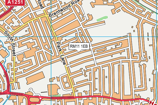 RM11 1EB map - OS VectorMap District (Ordnance Survey)