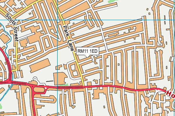 RM11 1ED map - OS VectorMap District (Ordnance Survey)