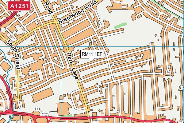 RM11 1EF map - OS VectorMap District (Ordnance Survey)