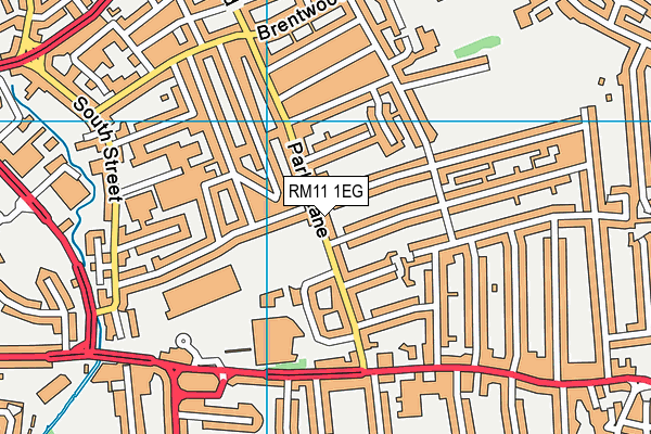 RM11 1EG map - OS VectorMap District (Ordnance Survey)