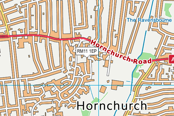 RM11 1EP map - OS VectorMap District (Ordnance Survey)