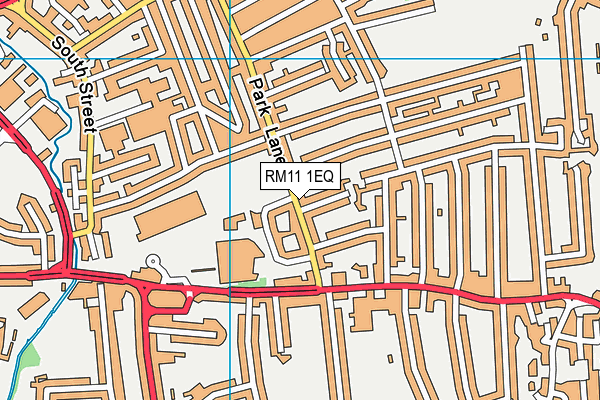RM11 1EQ map - OS VectorMap District (Ordnance Survey)