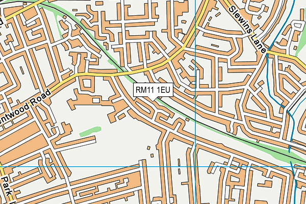 RM11 1EU map - OS VectorMap District (Ordnance Survey)