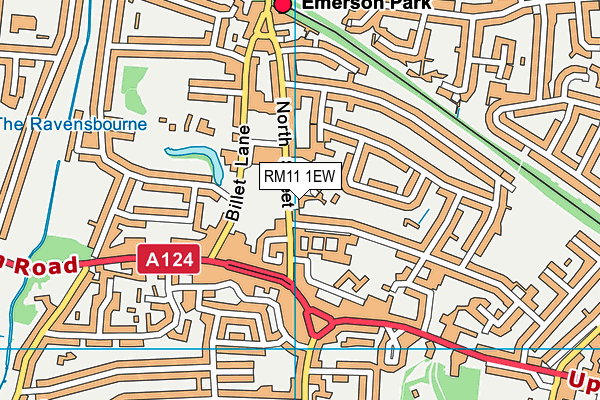 RM11 1EW map - OS VectorMap District (Ordnance Survey)