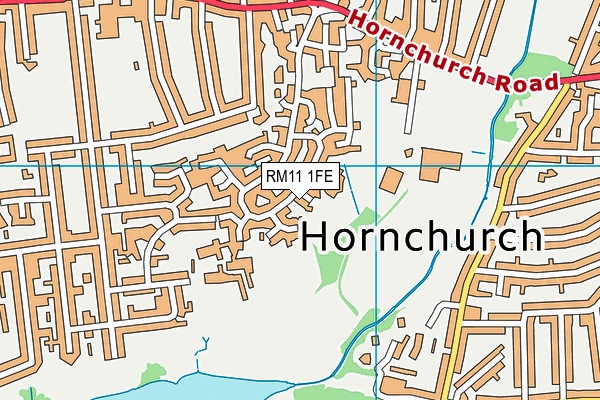 RM11 1FE map - OS VectorMap District (Ordnance Survey)