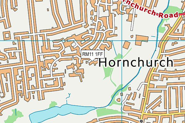 RM11 1FF map - OS VectorMap District (Ordnance Survey)