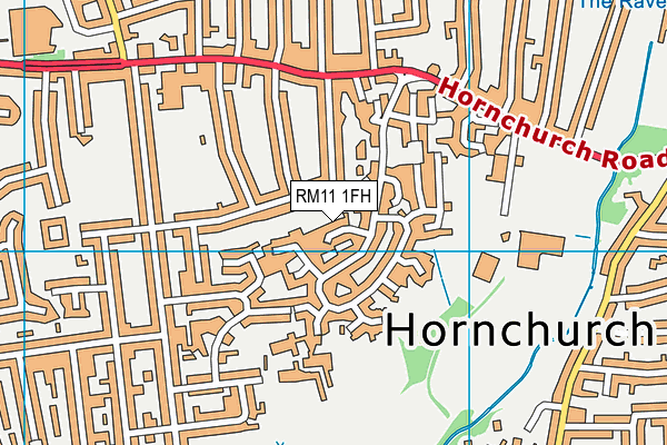 RM11 1FH map - OS VectorMap District (Ordnance Survey)