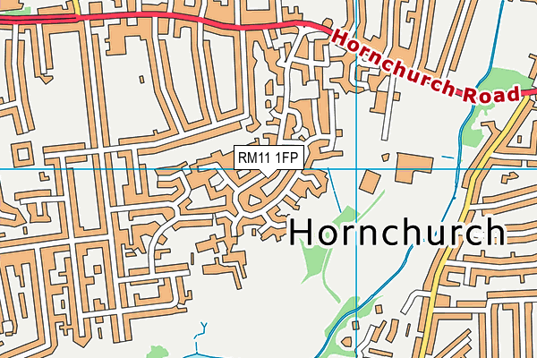 RM11 1FP map - OS VectorMap District (Ordnance Survey)