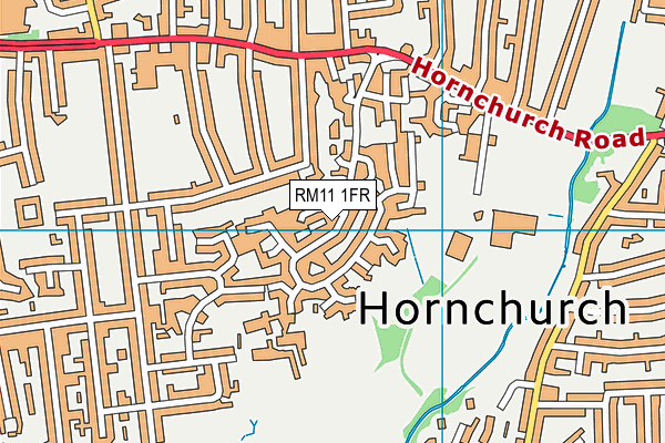 RM11 1FR map - OS VectorMap District (Ordnance Survey)