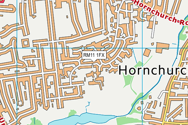 RM11 1FX map - OS VectorMap District (Ordnance Survey)