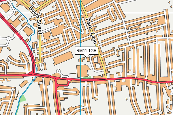 RM11 1GR map - OS VectorMap District (Ordnance Survey)