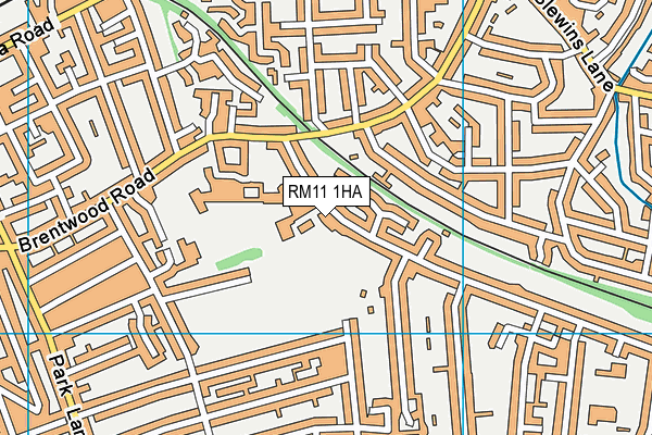 RM11 1HA map - OS VectorMap District (Ordnance Survey)