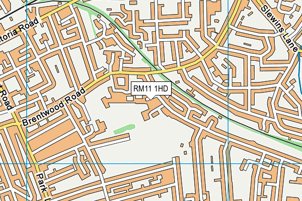 RM11 1HD map - OS VectorMap District (Ordnance Survey)