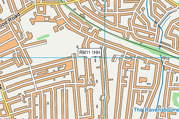 RM11 1HH map - OS VectorMap District (Ordnance Survey)