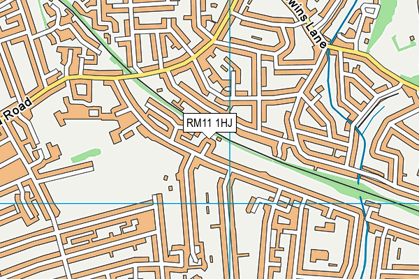 RM11 1HJ map - OS VectorMap District (Ordnance Survey)